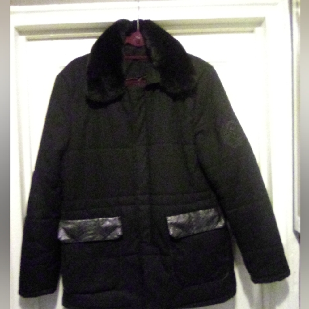 "STEFANO RICCI" AUTHENTIC COAT W SNAKE SKIN TRIM w MINK COLLAR.
